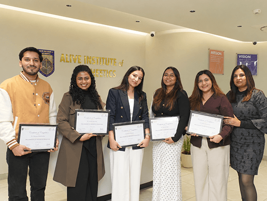 Alive Institute of Aesthetics Certificate